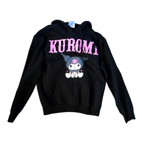 Sanrio Tops - Black Kuromi Hoodie with Pink Lettering size small